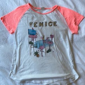 Zara Girls T-Shirt (S13/14, 164cm) pink and white